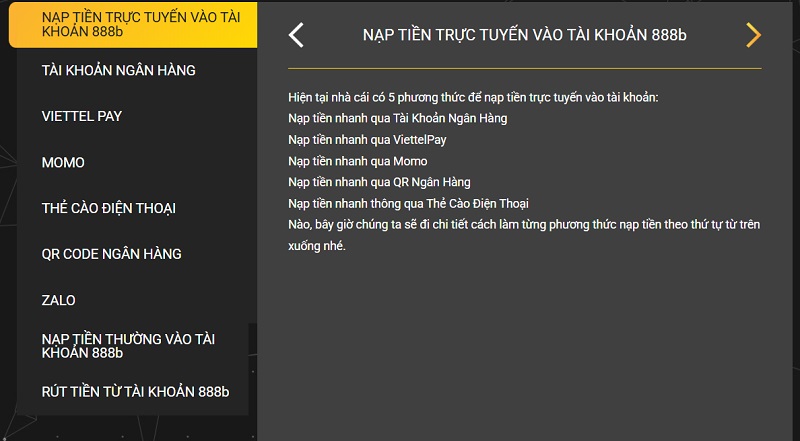 Nạp tiền cá cược liên minh